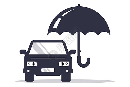 有保险的汽车图标 汽车和雨伞图片