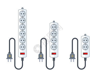 家用电器的电源延伸线 一套不同的伸展长度 可按以下方式使用图片