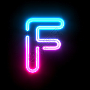 蓝色粉色荧光线管字体F3D字母图片