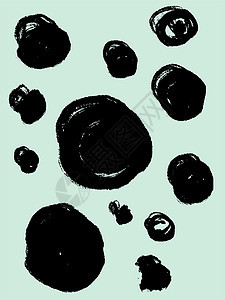 黑色圆圈画在寒冷背景上的刷子上 吸引着黑圈图片