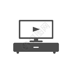 智能电视剪影矢量图标隔离在白色背景上 用于 web 移动应用程序 ui 设计和打印的智能电视家具图标图片