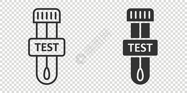 Corona病毒测试图标 以平板风格 孤立背景的可视19矢量插图 医学诊断符号业务概念试验患者疾病感染医疗医院治愈恢复期抗体疫苗图片