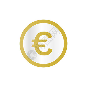欧盟货币的欧元图标 矢量图片
