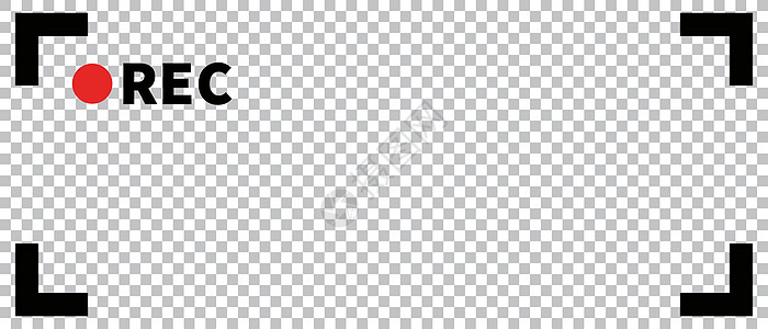 一个在透明背景上隔离的矩形和记录框图标 视频相机拍摄 矢量图片