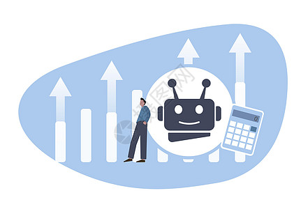 人工智能在金融行业的概念 评估金融服务中的机器学习——风险评估 欺诈检测和管理 金融咨询服务和交易 矢量平面插画图片