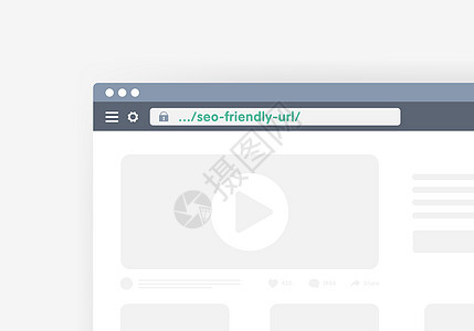 友好的Url SEO概念 Internet浏览器 带有地址栏 最优化用于搜索引擎可读和网址页面简短地址背景图片