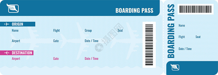 登机通行证模板 飞机票 运输卡设计图片