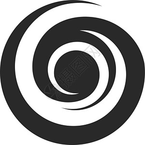 黑色卷曲徽标 螺旋环符号 圆圈图片