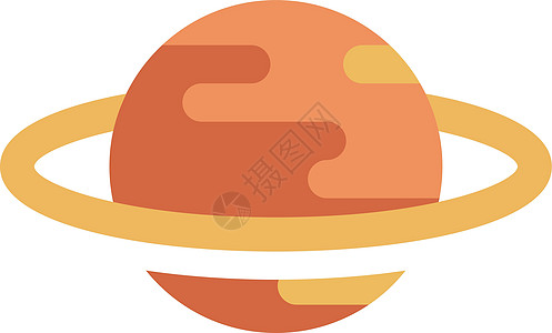 环绕行星球体图标 平滑土星符号背景图片