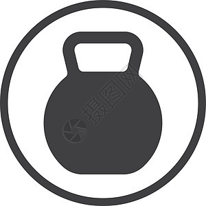 Kettlebell 图标 重量提升符号 健身标志图片