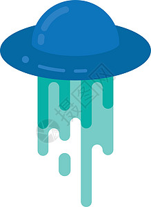 Ufo 图标 蓝外星船只标志 劫持符号图片