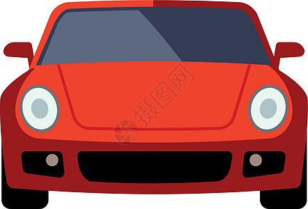 红色汽车图标 高速运动车前视图高清图片