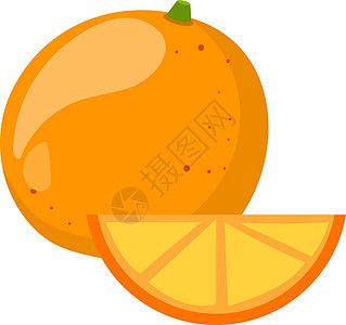 橙色图标 有圆果的甜甜多汁切片图片