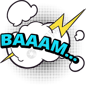 动漫声音效果 带闪电标志的巴姆语声云图片