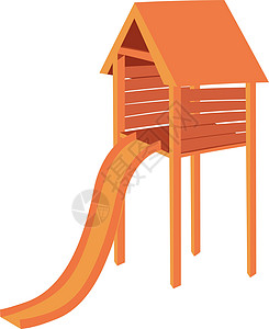 游戏场幻灯片图标 孩子玩的木滑滑平面图片