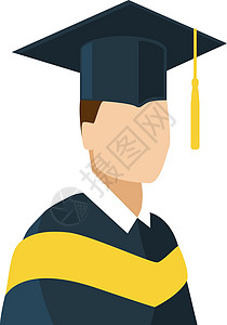 毕业仪式毕业肖像 穿黑袍和毕业帽子的年轻男子设计图片