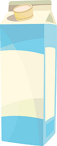 牛奶纸袋 蓝酒盒卡通漫画图标背景图片