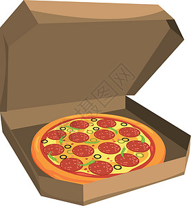 开放披萨盒卡通漫画图标图片