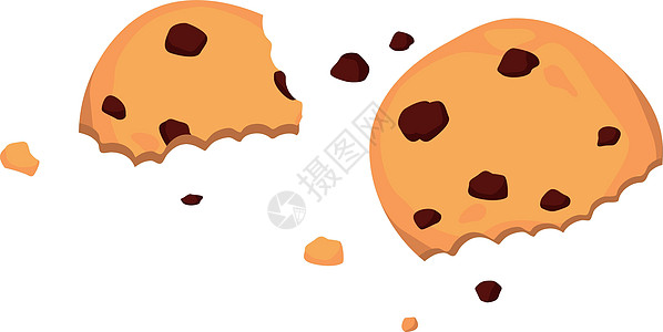 巧克力薯片碎饼 卡通食品粉碎图片