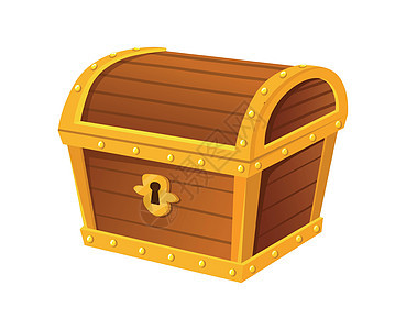 密闭的宝藏箱 神秘的古老古代魔力用户设备棺材 矢量插图背景图片