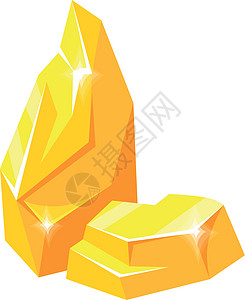 金石矿 采矿金块用于游戏采矿 卡通矢量图标图片