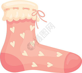可爱的粉色袜子与心脏模式 柔软温暖的女孩服装图片