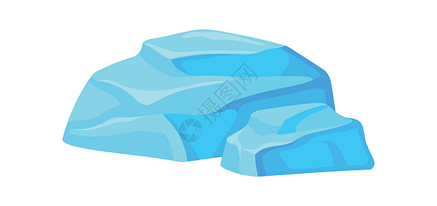 冰层冰块 卡通freez碎片 冷冻海的一部分 平面矢量图图片