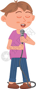 唱歌歌手 男孩唱嘻哈歌曲 卡通角色图片