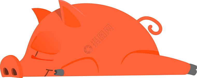 懒猪休息 可爱的卡通睡梦动物图片