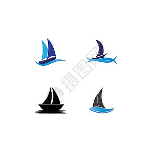 帆帆帆船标志旅游旅行血管海滩横幅插图水景双桅假期海浪图片