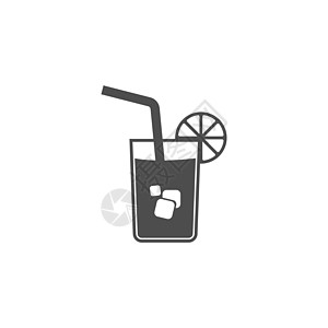 冰果汁暑期饮料图标标志徽标设计插图模板餐厅液体苏打酒精热带瓶子咖啡水果酒吧玻璃插画