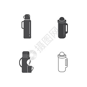 热水瓶图标假期咖啡旅行瓶子温度金属真空餐具杯子白色图片