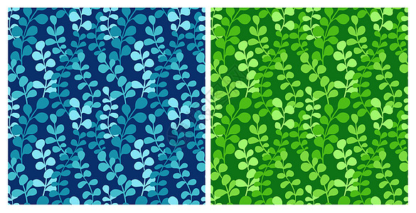 Eucalyptus 硅影无缝图案 在深底背景上用手画的叶片叶进行植物印刷设计 包装 布料设计简单花卉模式背景图片