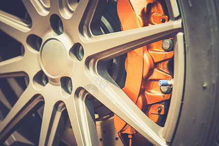 现代运动车轮的近身奢华金属合金轮缘车辆黑色汽车维修车库圆圈图片