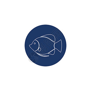 鱼类标志海浪夹子海鲜水族馆标识餐厅菜单宠物插图绘画图片