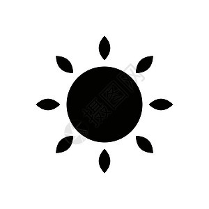 黑色太阳光影图标 天气和亮度控制矢量图片