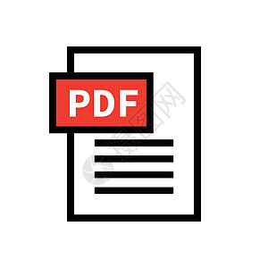 PDF 文件的矢量图标 在电子文件中显示的理想值图片