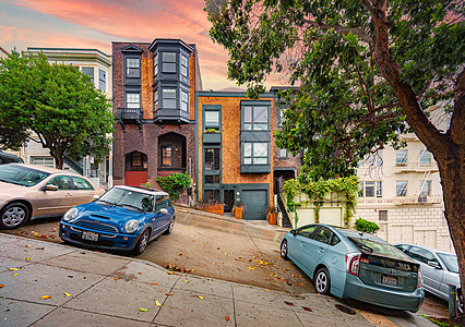 加利福尼亚州旧金山的老旧房屋天空房子建筑街道旅游城市建筑学旅行住宅图片