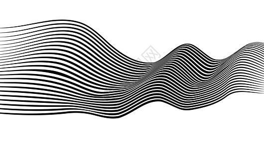 摘要 毛蒂线波艺术背景模板活力波纹失真运动流动光学曲线黑色海浪白色图片