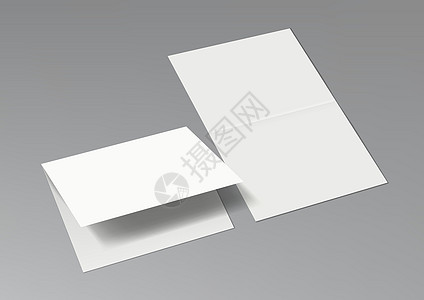 3D 两半白白小册子模板图片