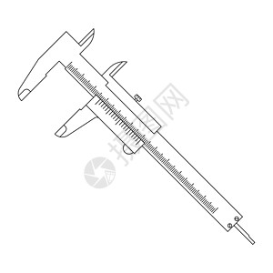 卡尺测量图标 游标卡尺图标 矢量线性工具符号工程公制工程师工作乐器金属拨号毫米数字统治者图片