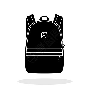 背包图标 矢量图 黑色背包图标教育行李书包标识旅行冒险学校旅游学习学生图片