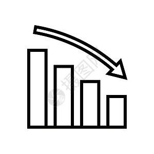 箭头和条形图图标减少 矢量图片