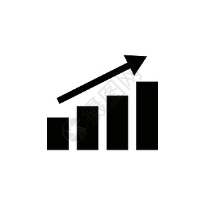 向上箭头和条形图的轮廓图标 可用作商业业绩和其他用途的矢量插图 Name图片