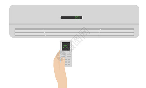 为调节室内温度而配备遥控器的空调机 用于调节室内温度;图片