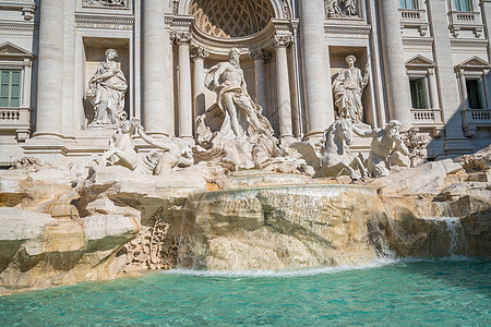 意大利罗马Trevi不老泉历史性喷泉雕像观光风格景观教廷雕塑旅游天际图片