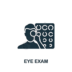 眼Exam 图标 单色简单健康检查图标 用于模板 网络设计和信息图图片