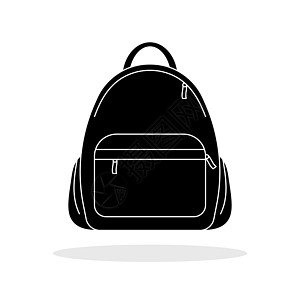 背包图标 矢量图 黑色背包图标行李冒险学生学习绘画白色网络标识旅行插图图片