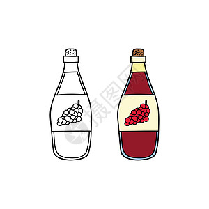 难喝的酒瓶子标签液体涂鸦餐厅派对草图写意啤酒插图卡通片图片