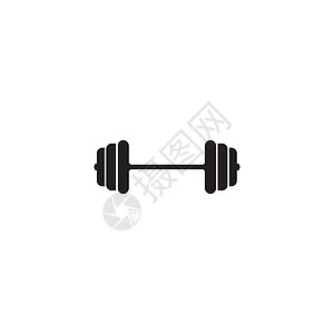 杠铃图标重量工作哑铃标识肌肉白色健身房力量健康黑色图片
